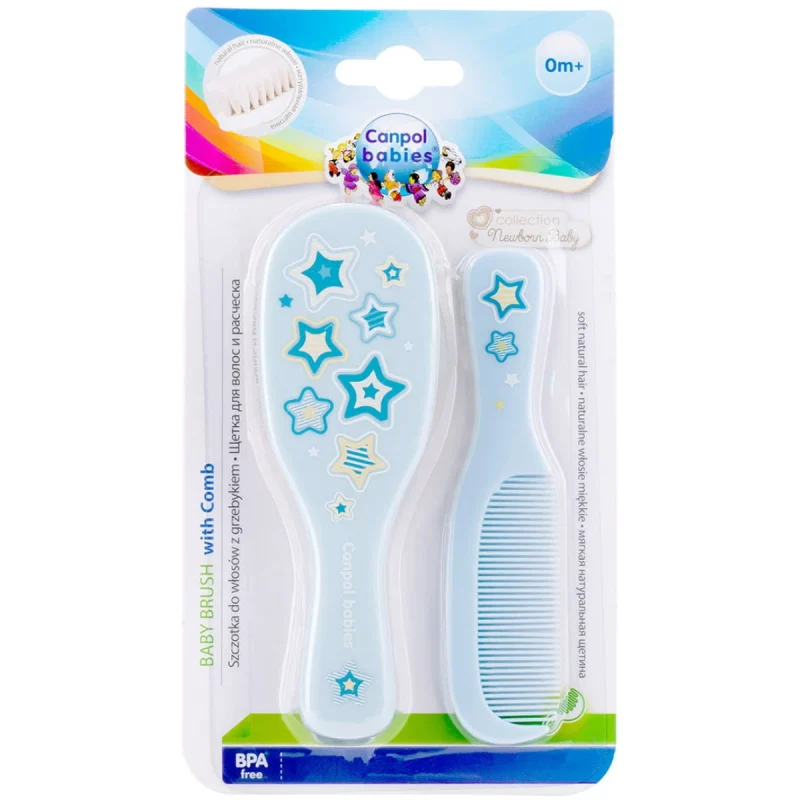 brush and comb_blue_babyllama Canpol Babies Βρεφική Βούρτσα και Χτένα Blue 2τμχ - Image 1