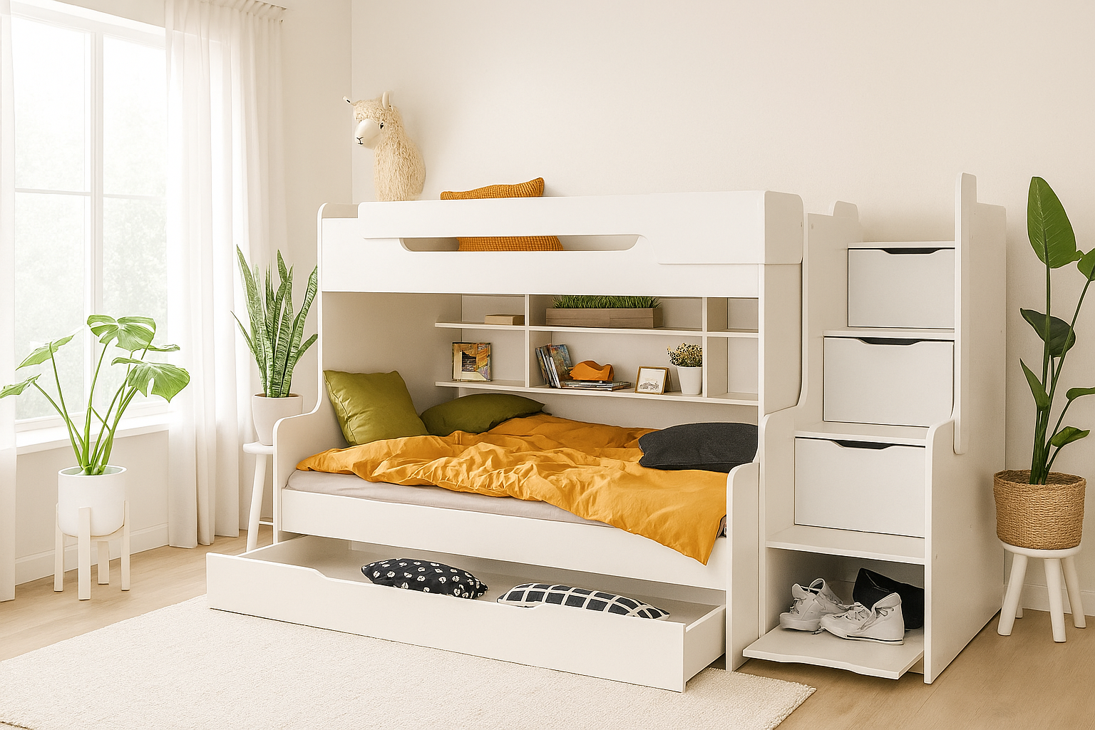 harry white HARRY Κουκέτα με Βιβλιοθήκη και Συρτάρια - Image 1