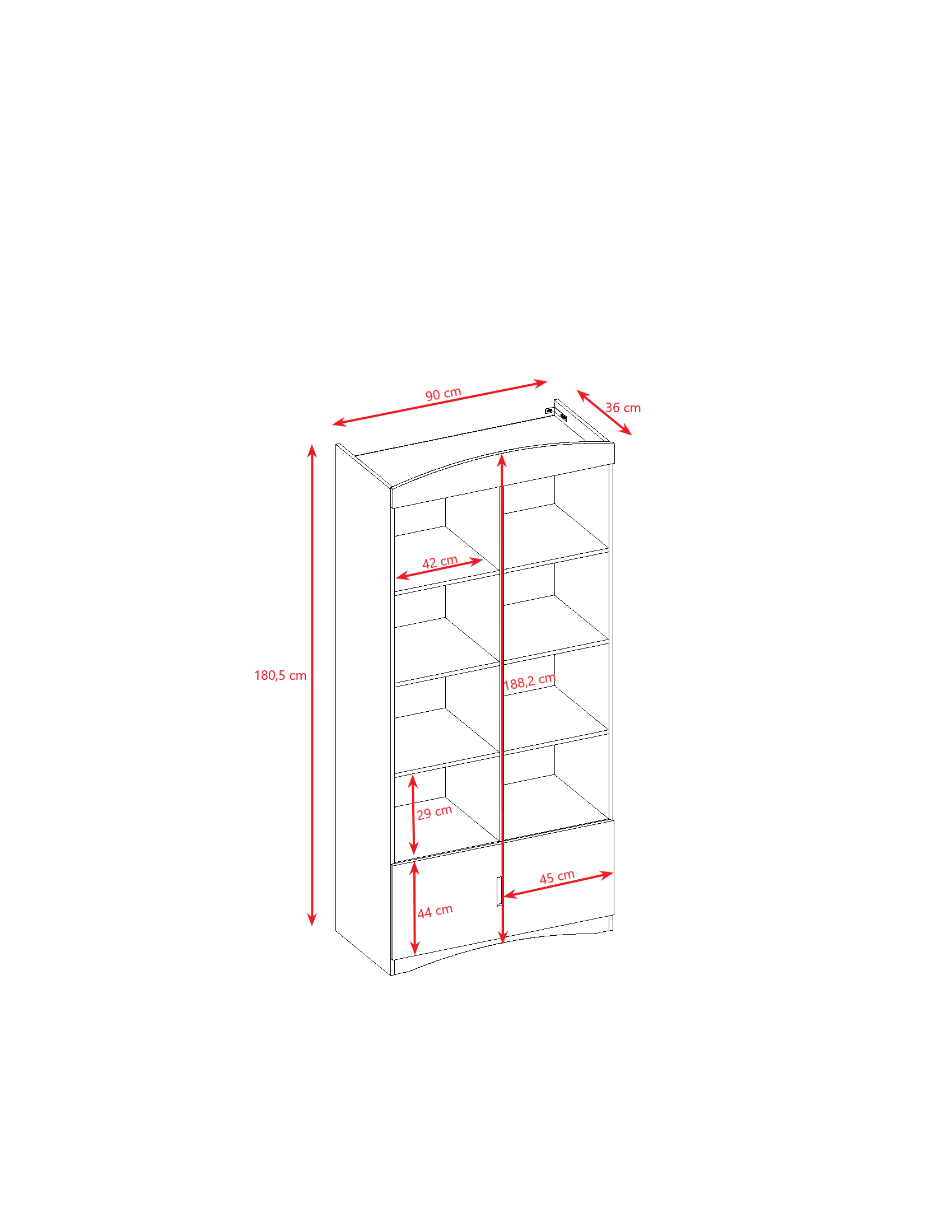 cl7 Βιβλιοθήκη Classic Λευκή 180,5x90x36 εκ. - Image 7