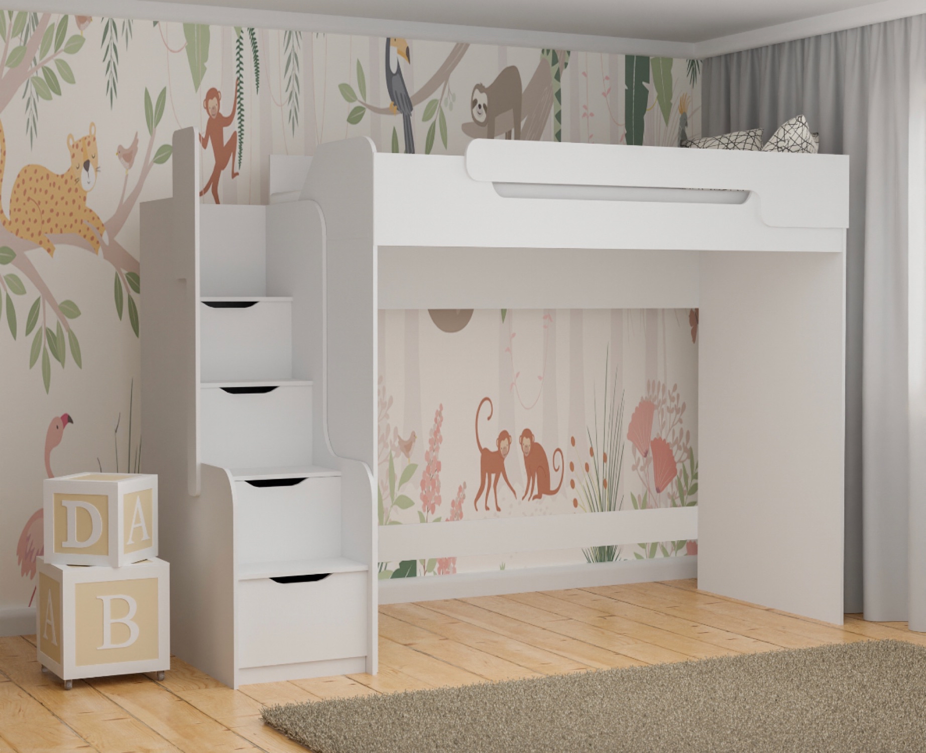 dorian DORIAN Κουκέτα για 2 άτομα + κάτω κρεβάτι + ντουλάπα + ράφια - Image 6