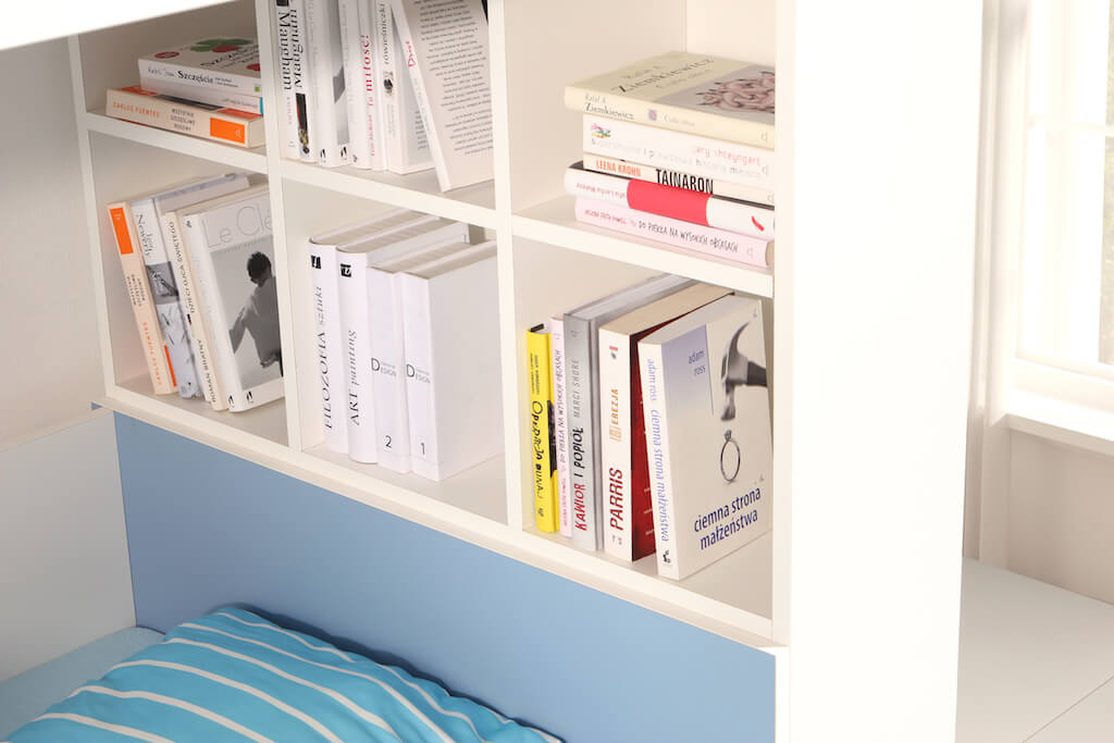 gaspar1 GASPAR Κουκέτα με Συρτάρια και Βιβλιοθήκη Λευκό / Πράσινο - Bazaar - Image 3