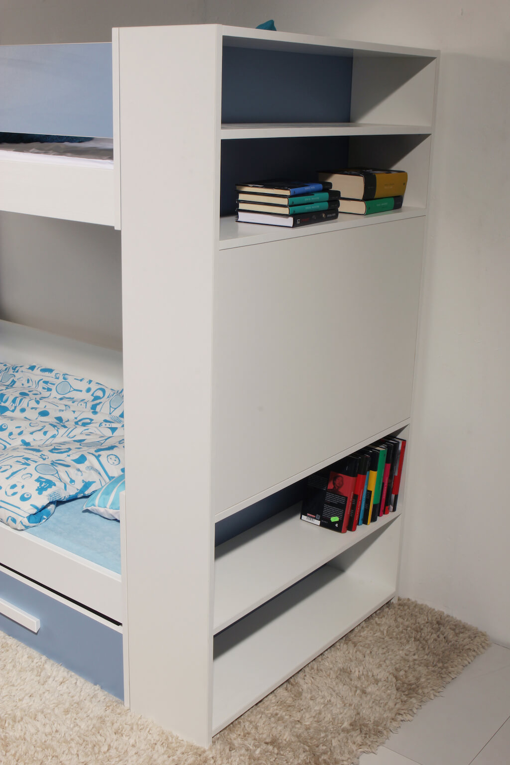 gaspar3-copy GASPAR Κουκέτα με Συρτάρια και Βιβλιοθήκη Λευκό / Πράσινο - Bazaar - Image 4