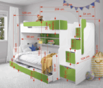 HARRY Κουκέτα με Βιβλιοθήκη και Συρτάρια - Image 2