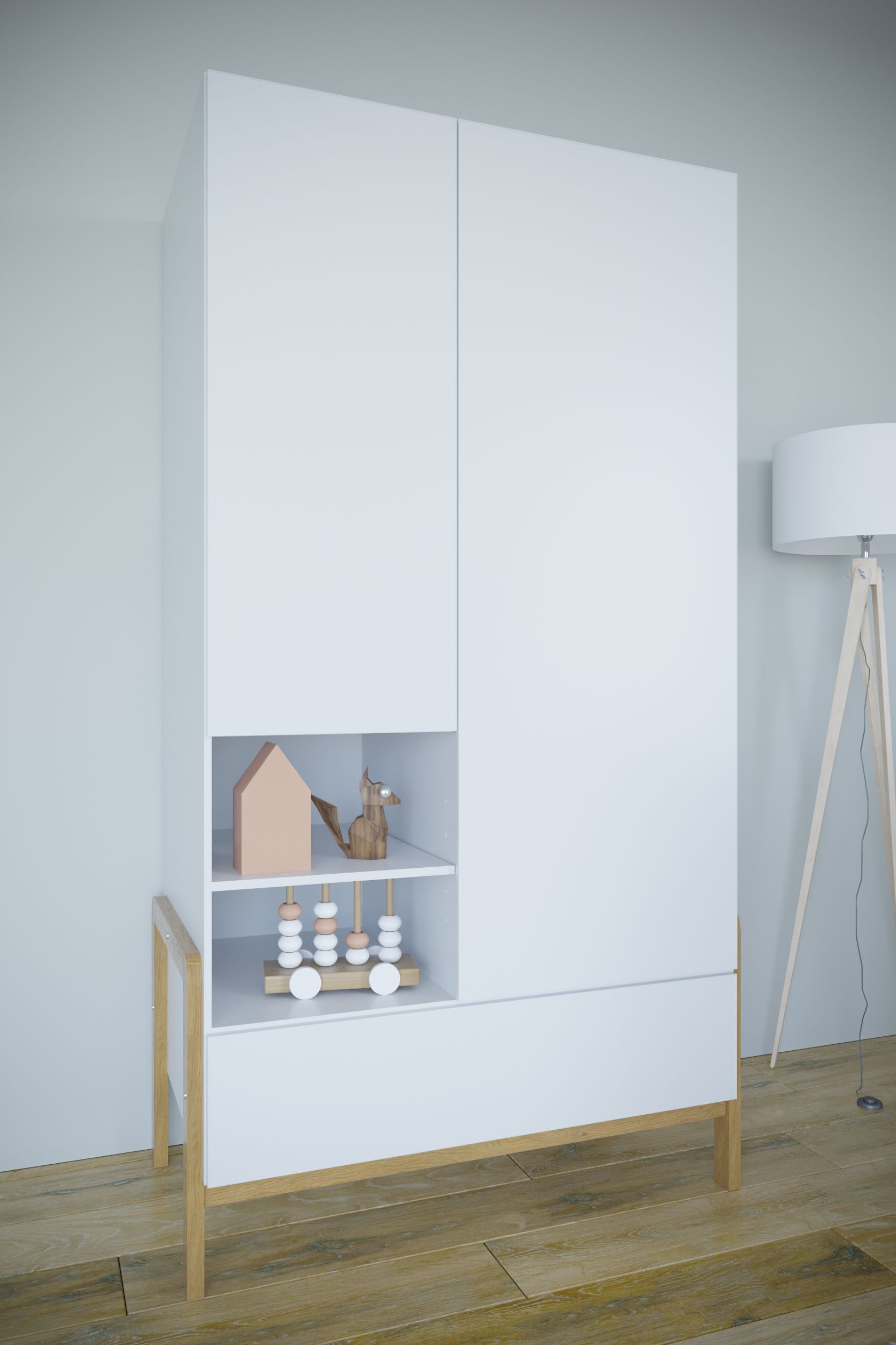 victor3 Ντουλάπα Victor Λευκή 180x94x55 εκατοστά - Image 3