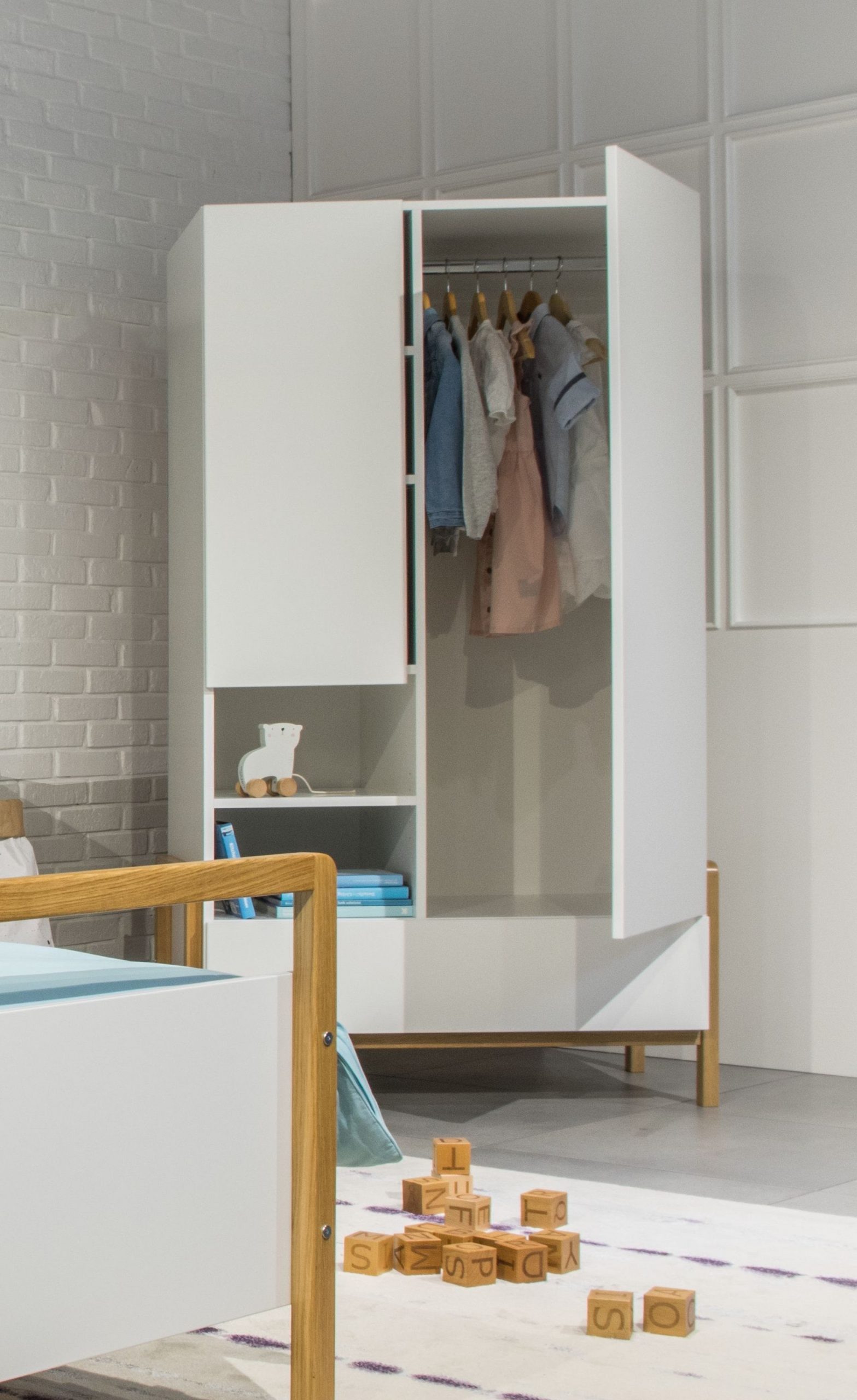 victor4 Ντουλάπα Victor Λευκή 180x94x55 εκατοστά - Image 4