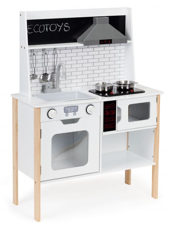 9_max Ξύλινη κουζίνα για παιδιά με ήχους Ecotoys - Image 2