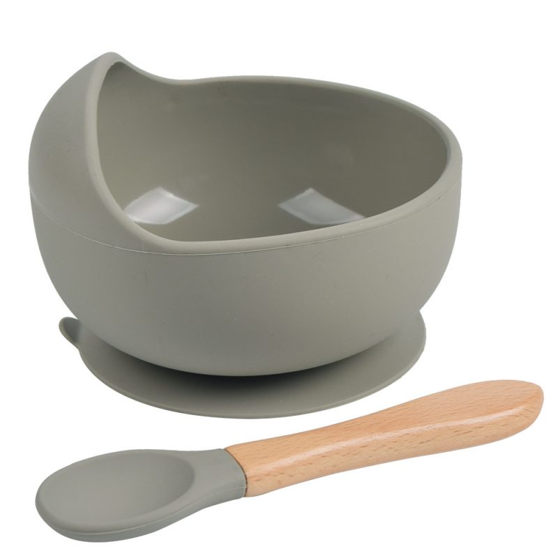 silicone bowl with spoon olive Starter Kit Olive - Image 3