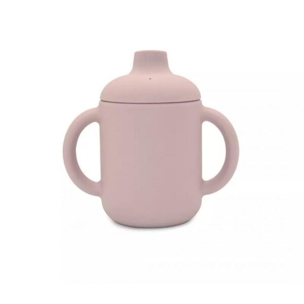 Ποτηράκι σιλικόνης με χερούλια Dusty Pink 120ml