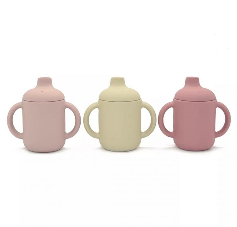 thumbnail (14) Ποτηράκι σιλικόνης με χερούλια Dusty Rose 120ml - Image 3