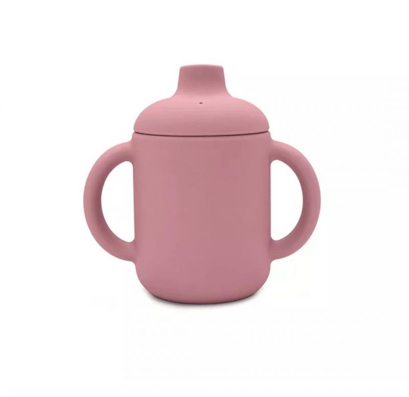 thumbnail (19) Ποτηράκι σιλικόνης με χερούλια Dusty Rose 120ml - Image 1