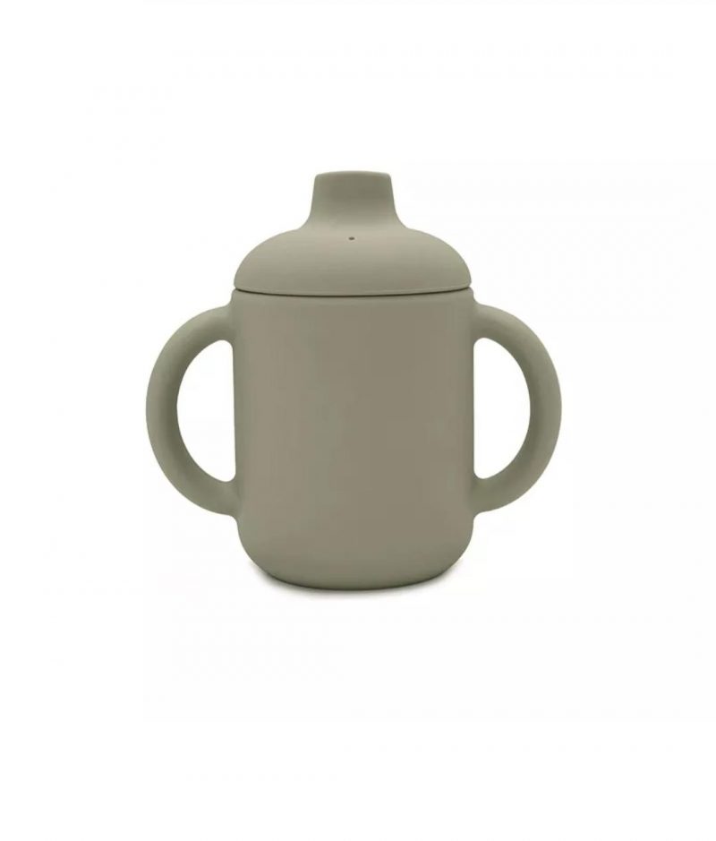 thumbnail (21) Ποτηράκι σιλικόνης με χερούλια Olive 120ml - Image 1