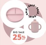 Σετ Φαγητού Πιάτο με χωρίσματα + Ποτηράκι με χερούλια Dusty Pink