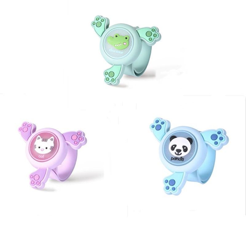 _sE_9060333630 Αντικουνουπικό βραχιόλι Spinner με φωτάκι Ροζ / Μωβ - Image 1