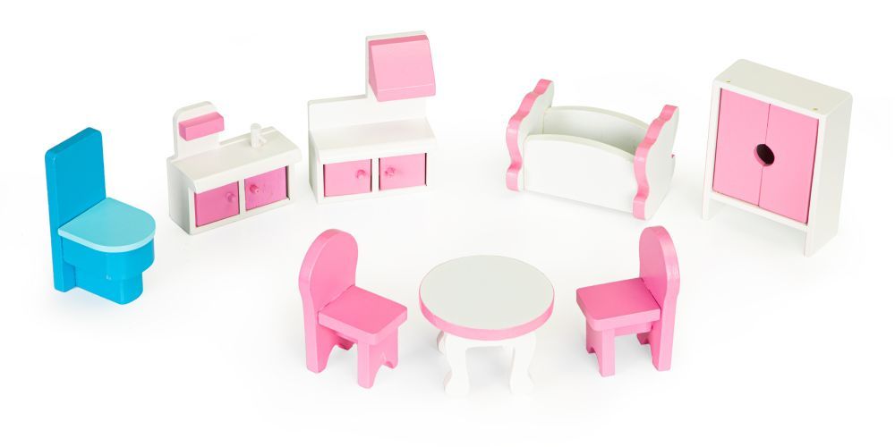 6_max Ξύλινο κουκλόσπιτο με έπιπλα - Image 6