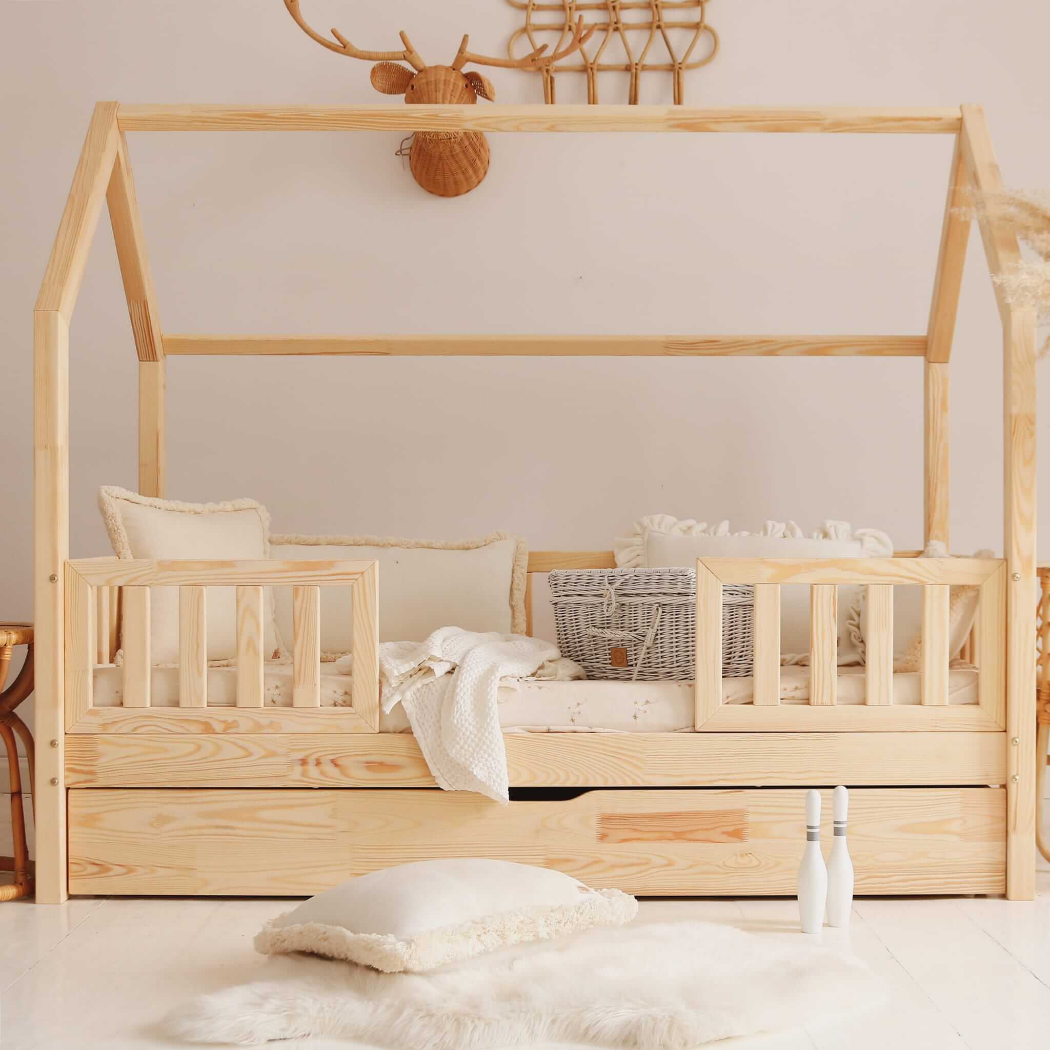 Bianco Montessori DUO PLUS sosna2 Bianco DUO PLUS κρεβάτι μασίφ με συρτάρι / δεύτερο κρεβάτι - Image 7