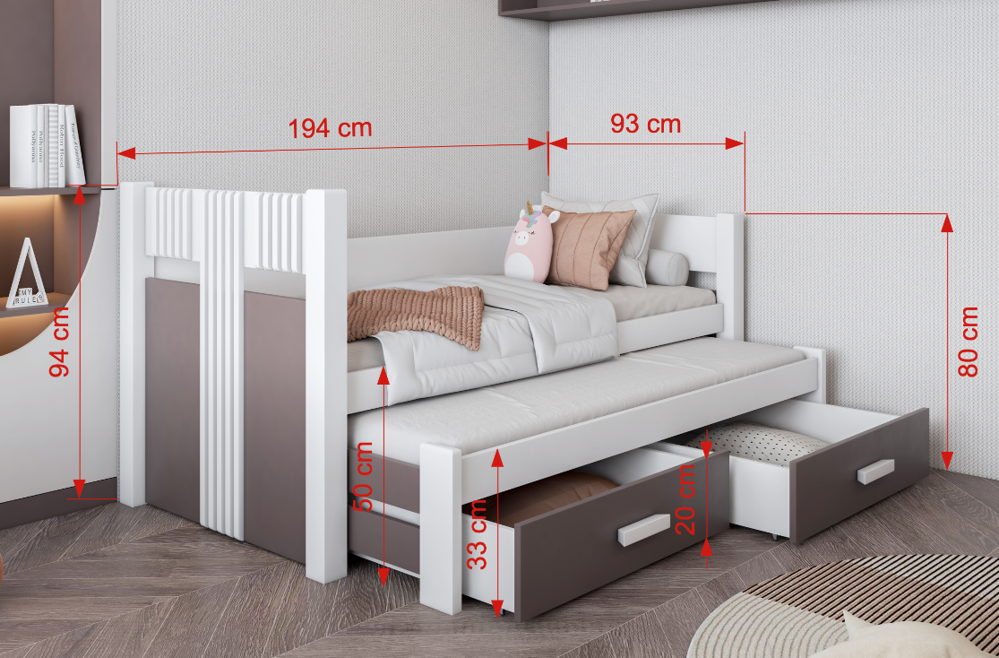 COSMO dimensions Kosmo 2 ατόμων Παιδικό κρεβάτι με συρόμενο - Image 2