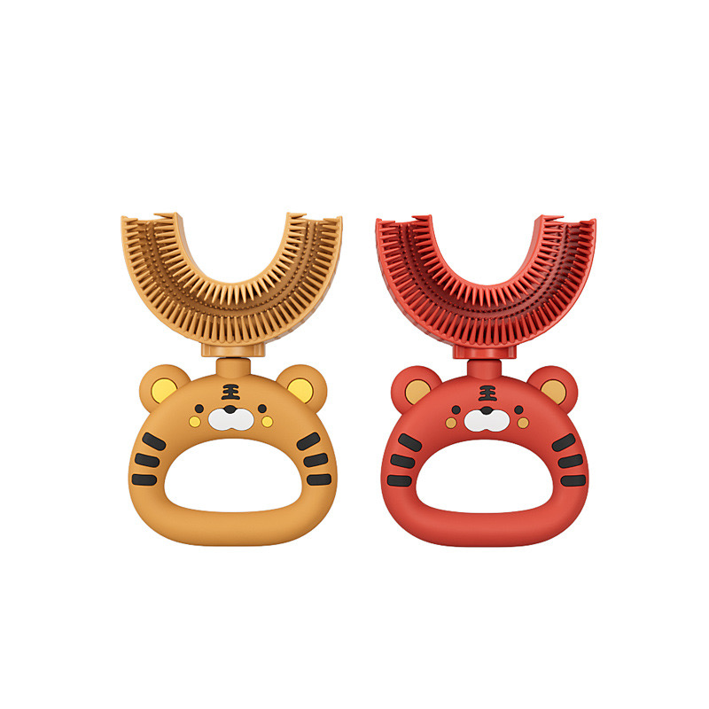 tigers yellow red Παιδική οδοντόβουρτσα σε σχήμα U Τίγρης Κόκκινη - Image 5