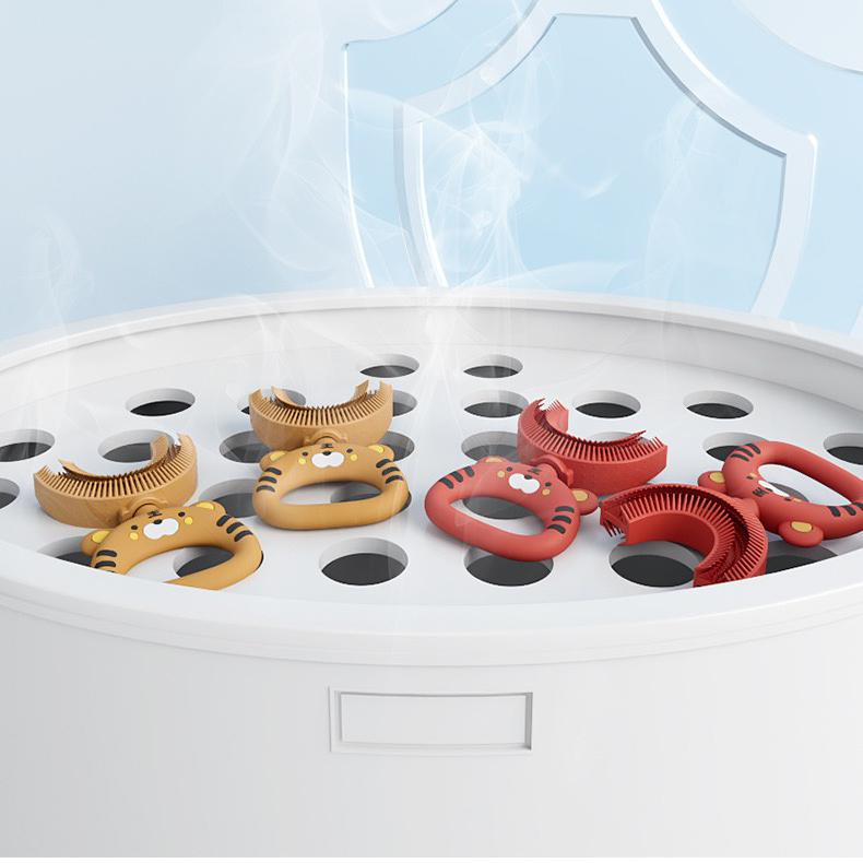 tiger u shape Παιδική οδοντόβουρτσα σε σχήμα U Τίγρης Κόκκινη - Image 4