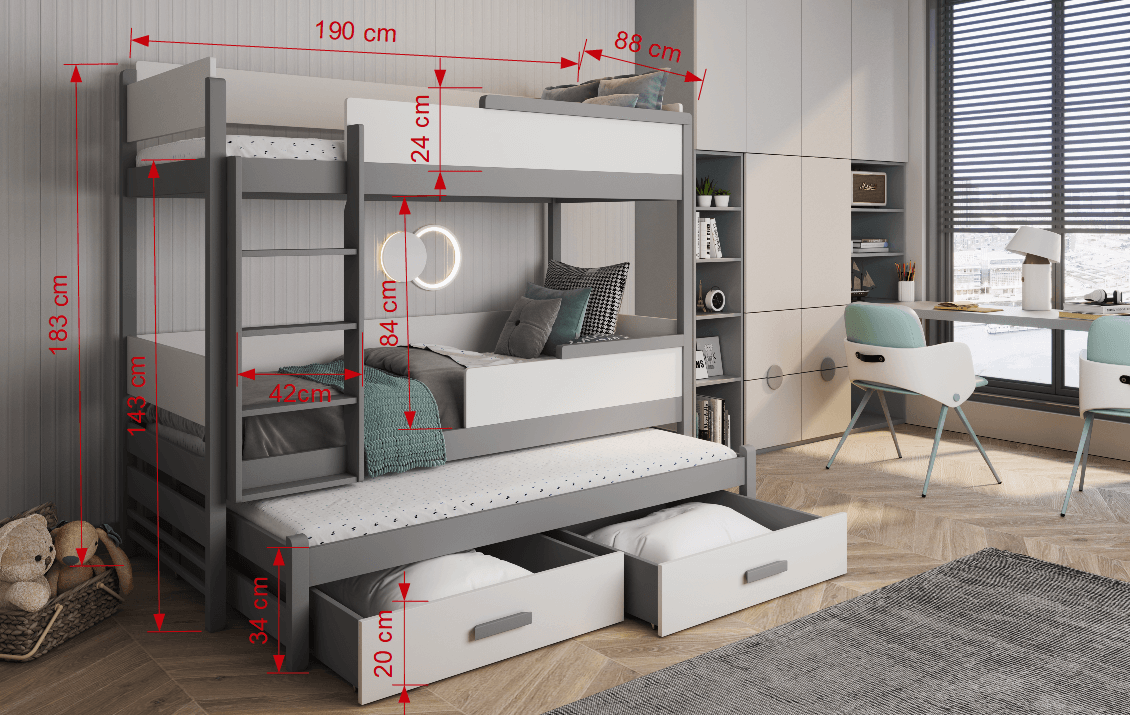 Quatro Quatro Κουκέτα για 3 παιδιά - Image 4