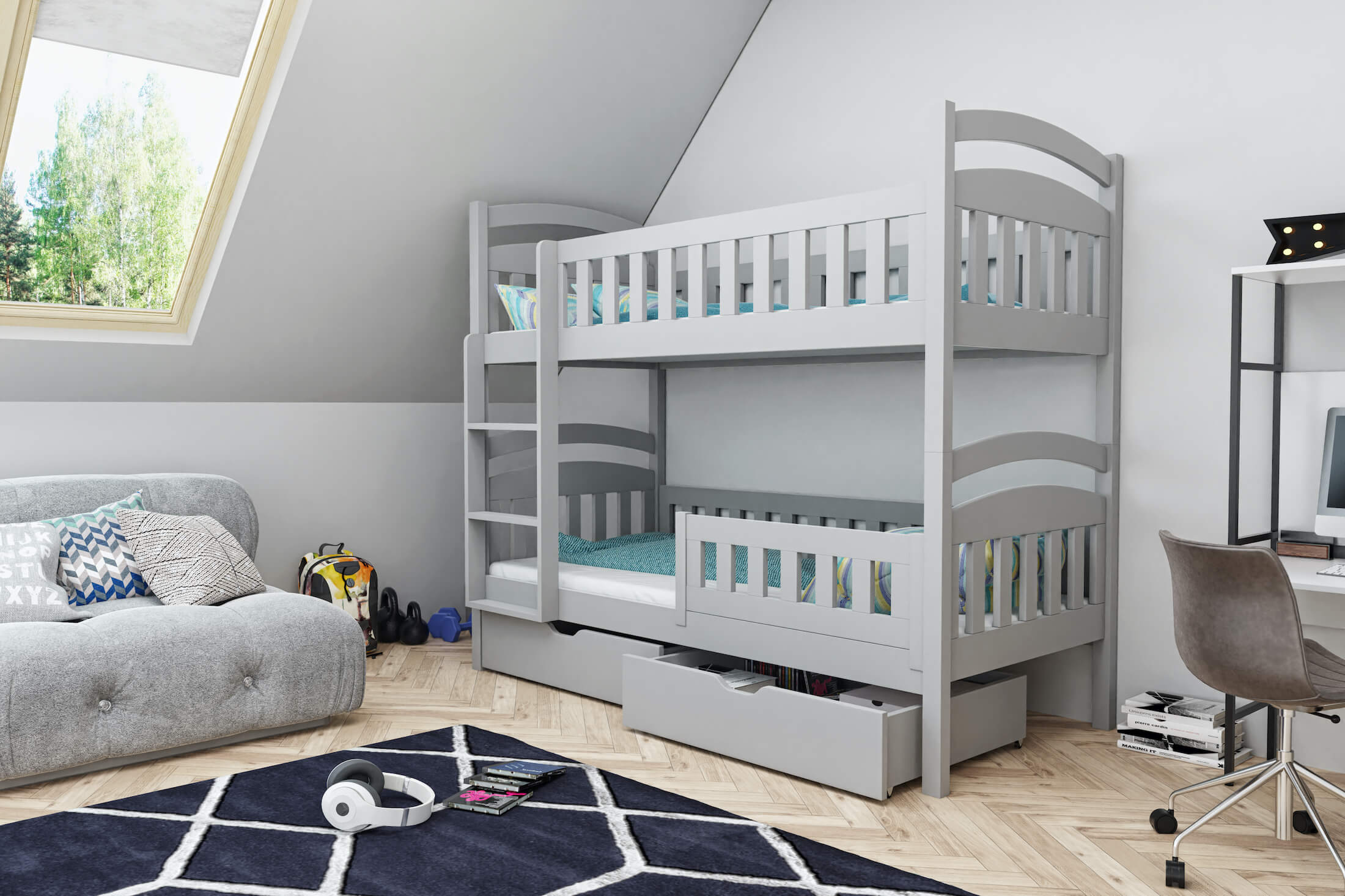 dominik-ii-szary-akryl DOMINIK II Κουκέτα ΜΑΣΙΦ για 2 Άτομα - Image 2