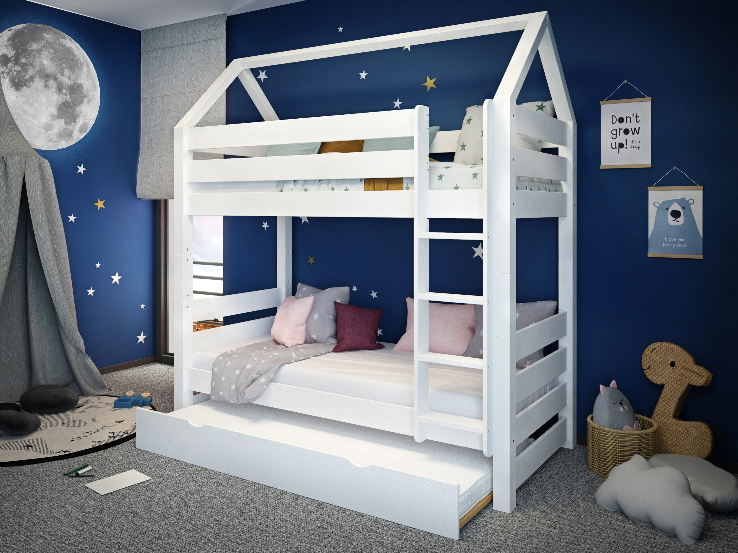 Jan_5_bialy EVEREST Κουκέτα ΜΑΣΙΦ ΛΕΥΚΗ για στρώματα 200×90 - Image 1