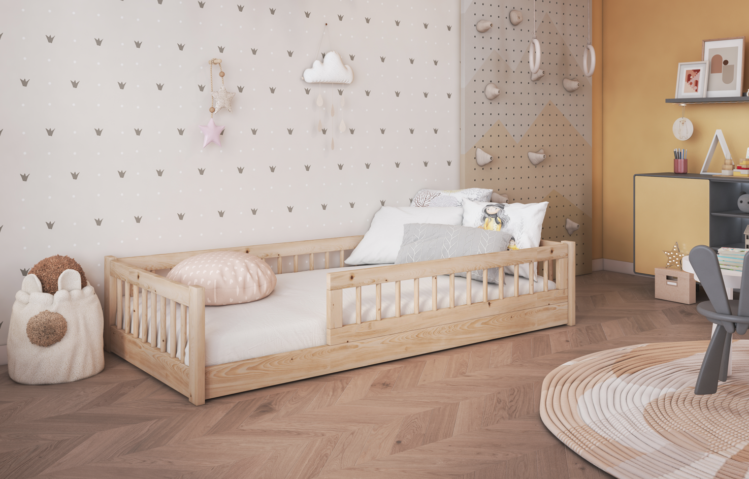 Flores 1cm sosna Dores παιδικό κρεβάτι μασίφ ξύλο - Image 1