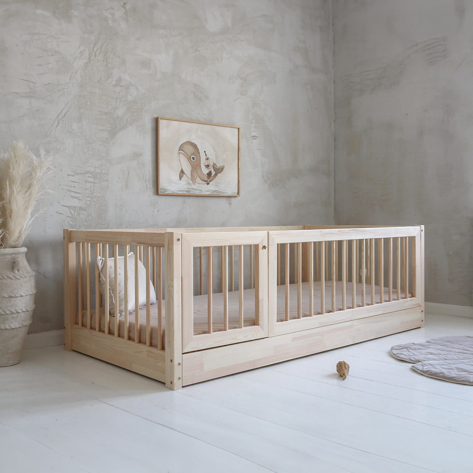 kwadraty4_0002_6 Bambi κρεβάτι rung rail με προστατευτικό καγκελοφράχτη (πόδι 0 εκ.) - Image 1