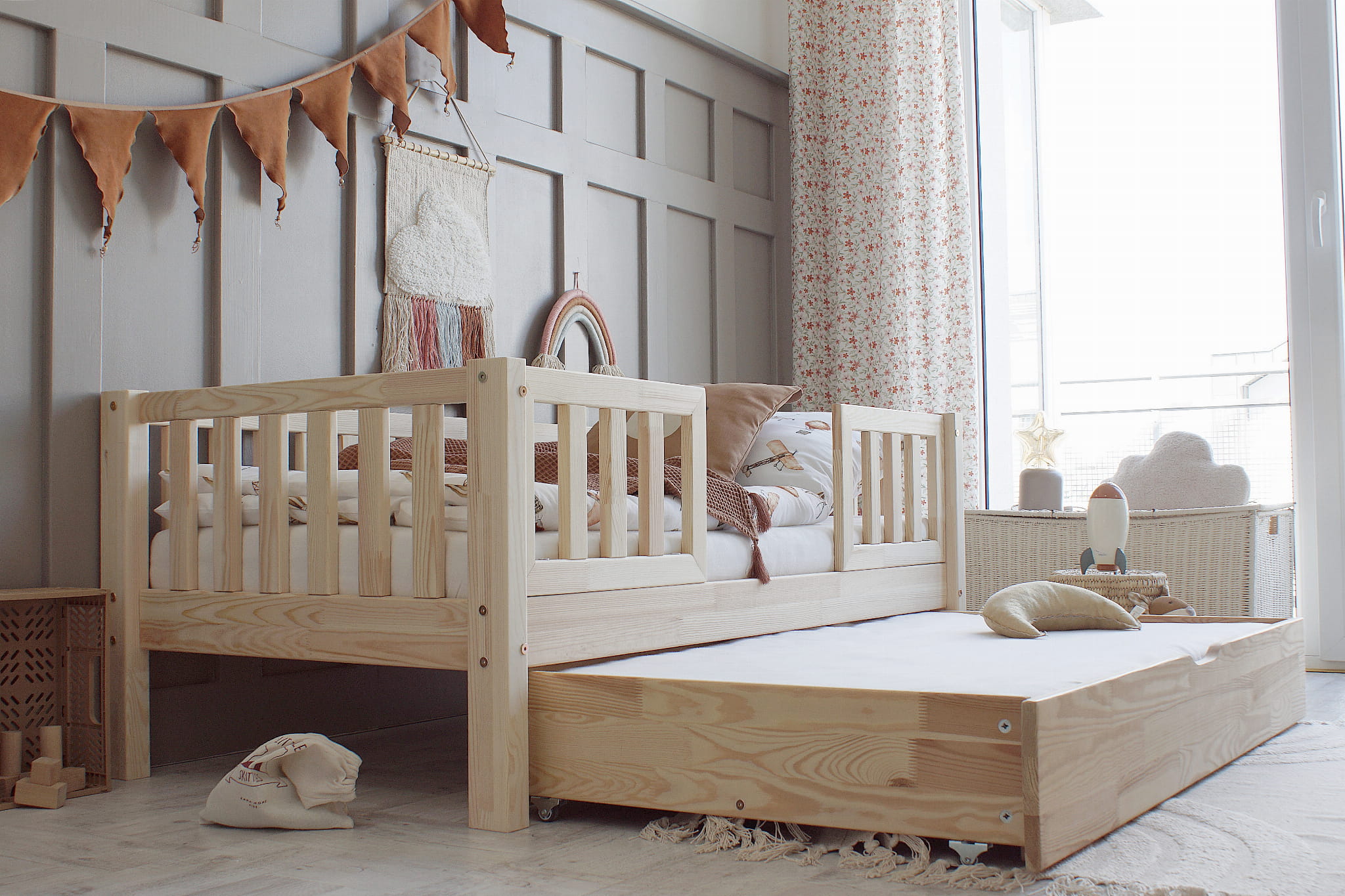 31-1 Basic Love Plus DUO κρεβάτι μασίφ με συρόμενο κρεβάτι / αποθηκευτικό χώρο - Image 3