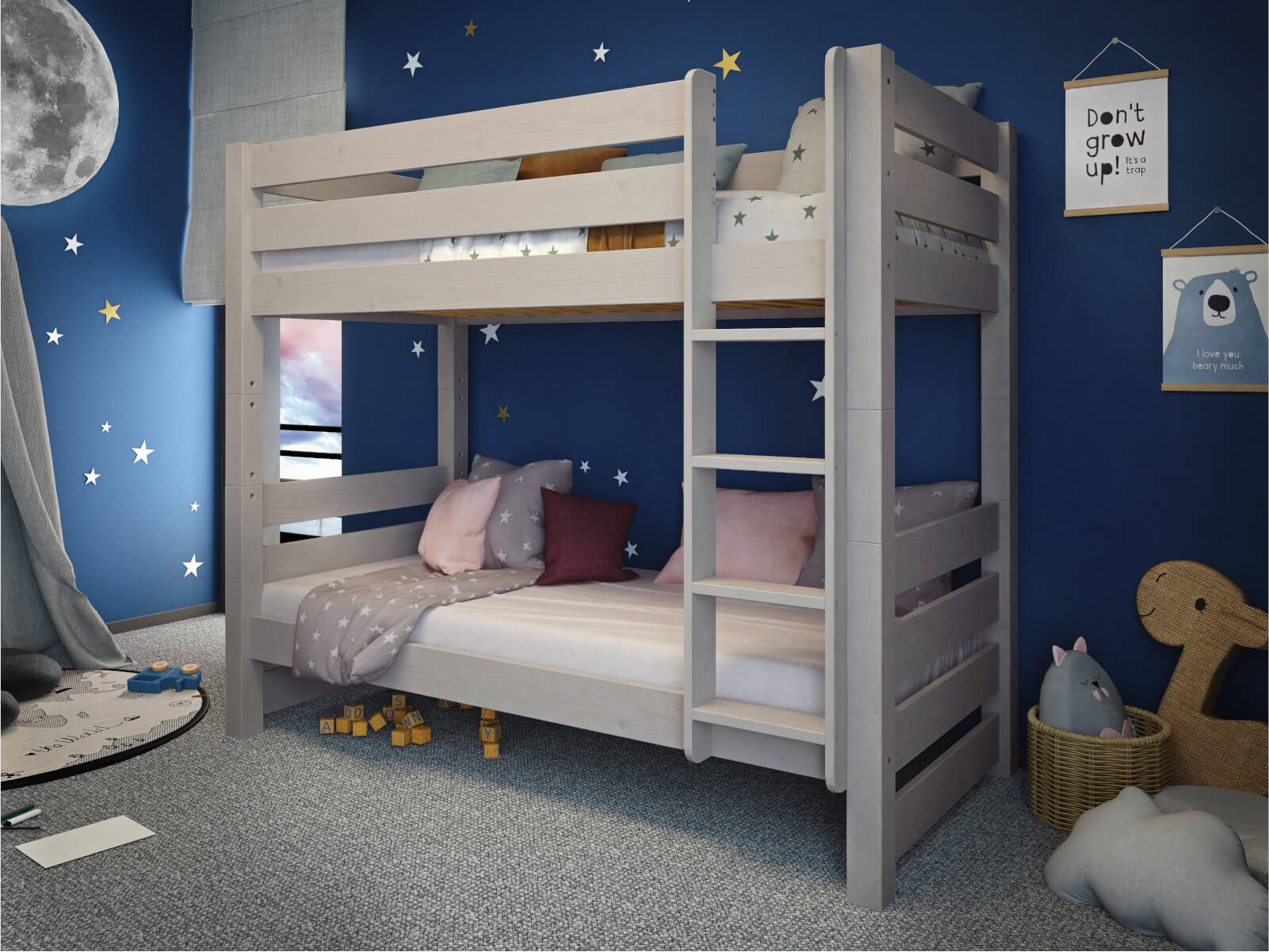 8c7fd1a30d15be54b4d8809162a6321d EVEREST Κουκέτα ΜΑΣΙΦ για στρώματα 200×90 Γκρι (ΧΩΡΙΣ ΣΚΕΠΗ) - Image 1