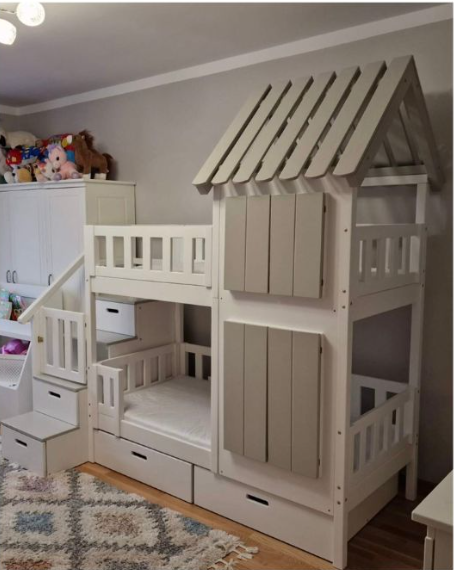 Capture IVI Κουκέτα με σκεπή και σκάλα στο πλάι ΜΑΣΙΦ ξύλο - Image 4