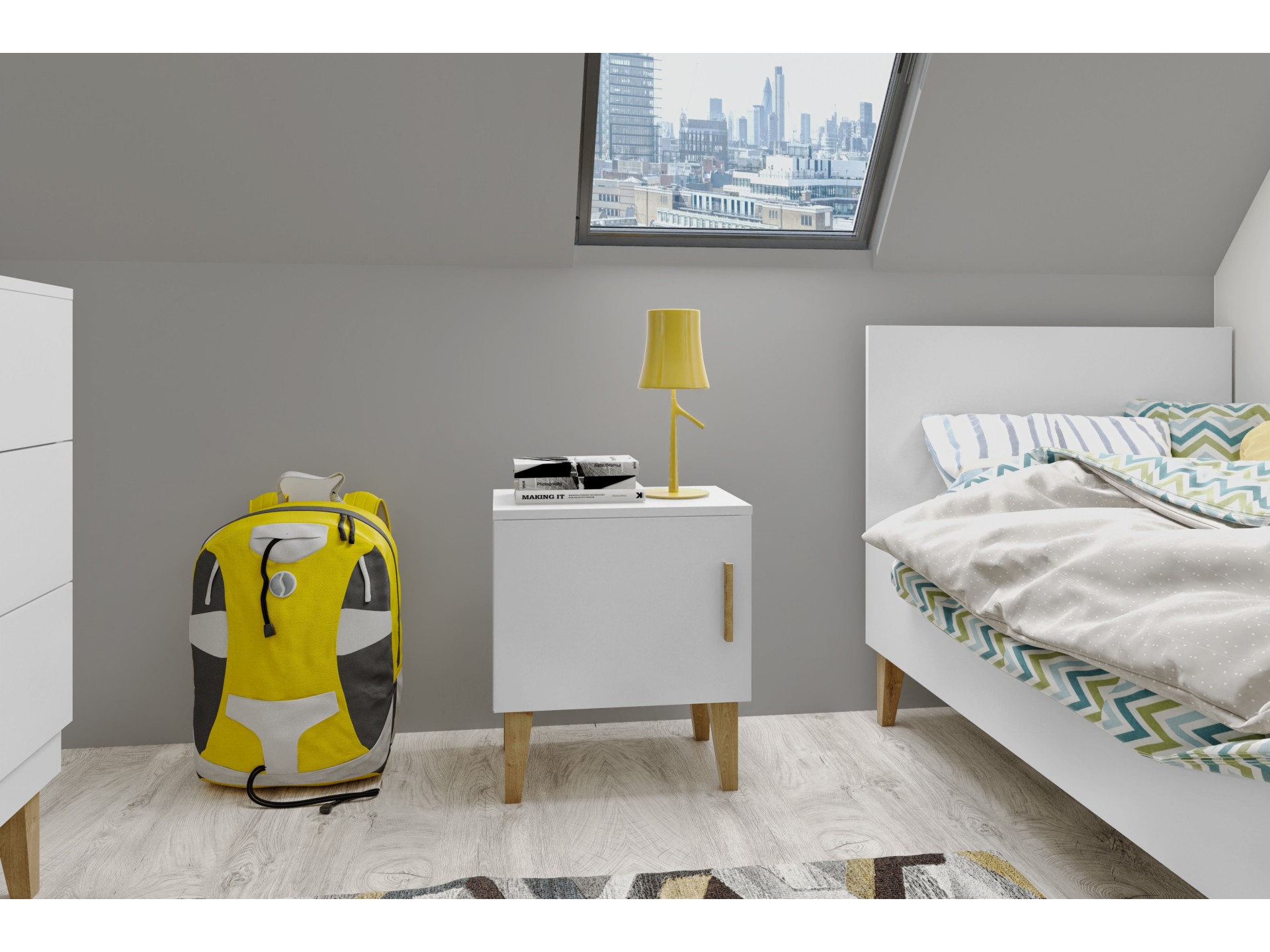 szafka-nocna-kubi-biala Κομοδίνο Kubi Λευκό - Image 4