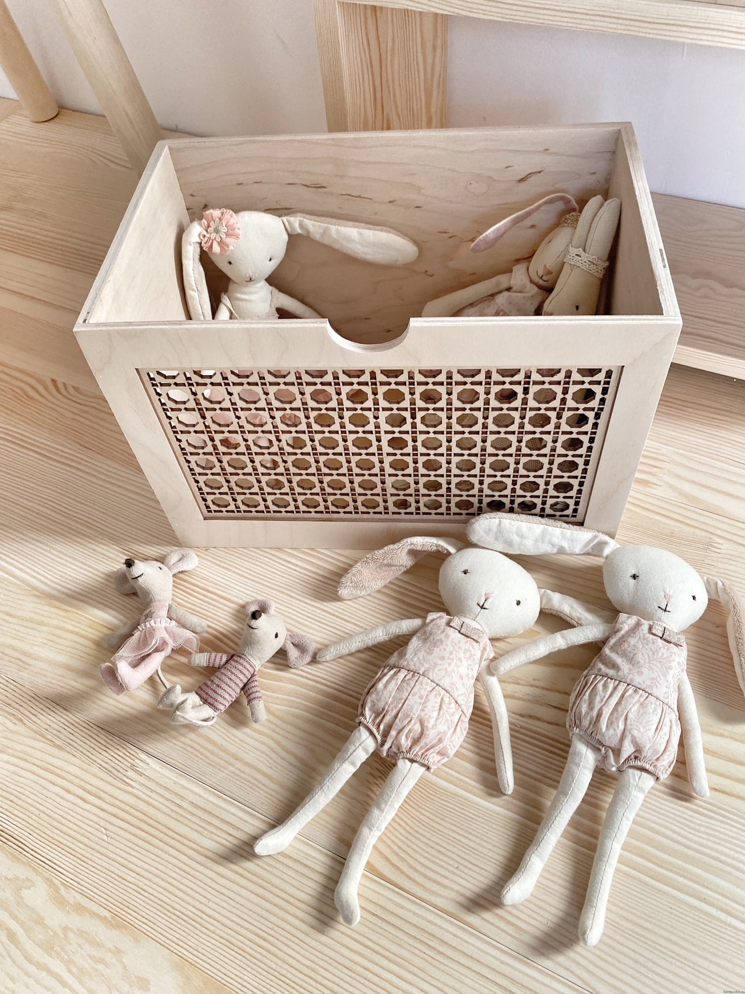 szufladka-sklejka-ratanowa Κομοδίνο Μοντεσόρι με συρτάρια Ρατάν - Image 3