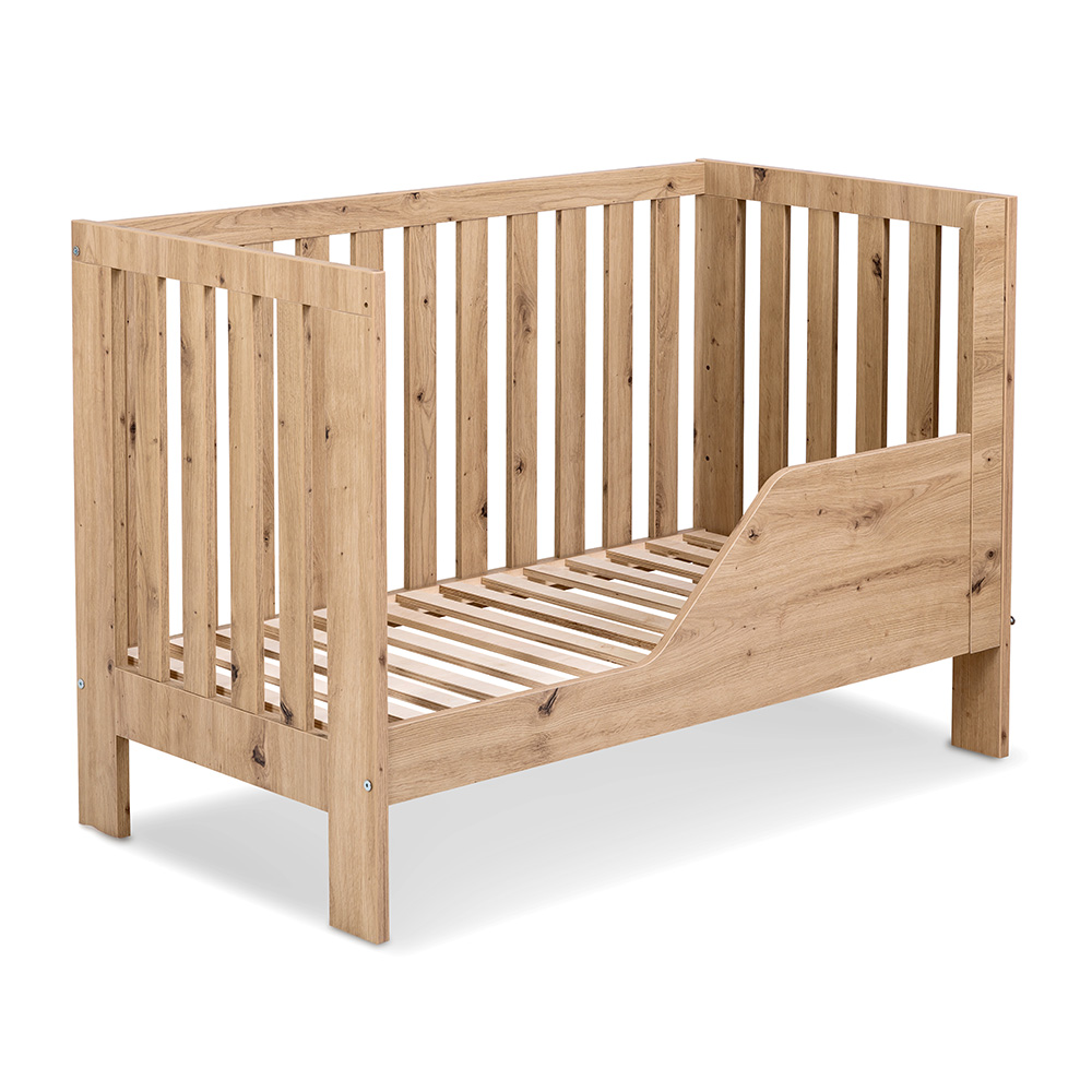 lozko-amelia-II-dab-z-barierka-2 Κούνια κρεβάτι Amelia II 120x60 εκ. Oak - Image 6