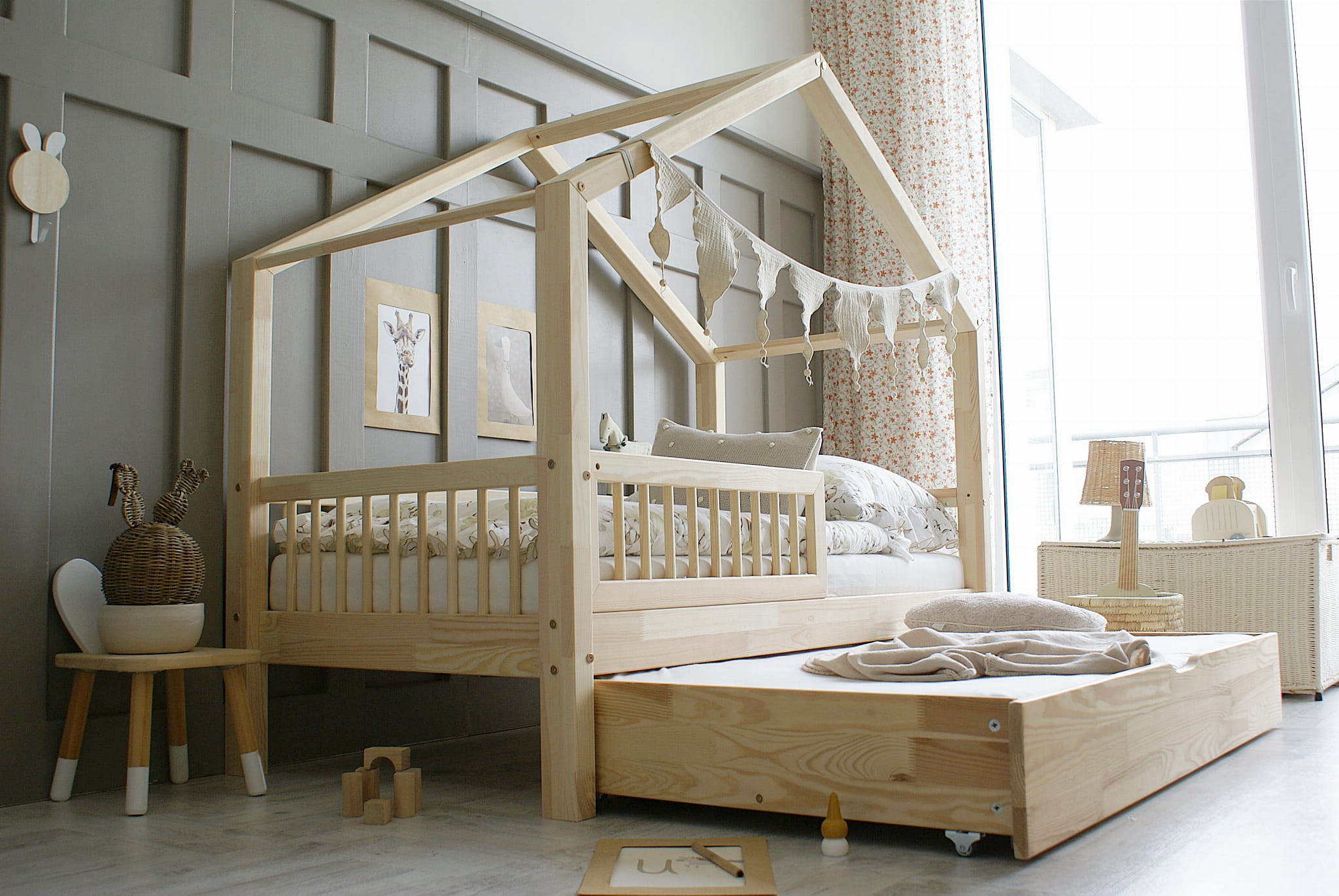 39hb Housebed PLUS with rung rails με συρτάρι / δεύτερο κρεβάτι - Image 3