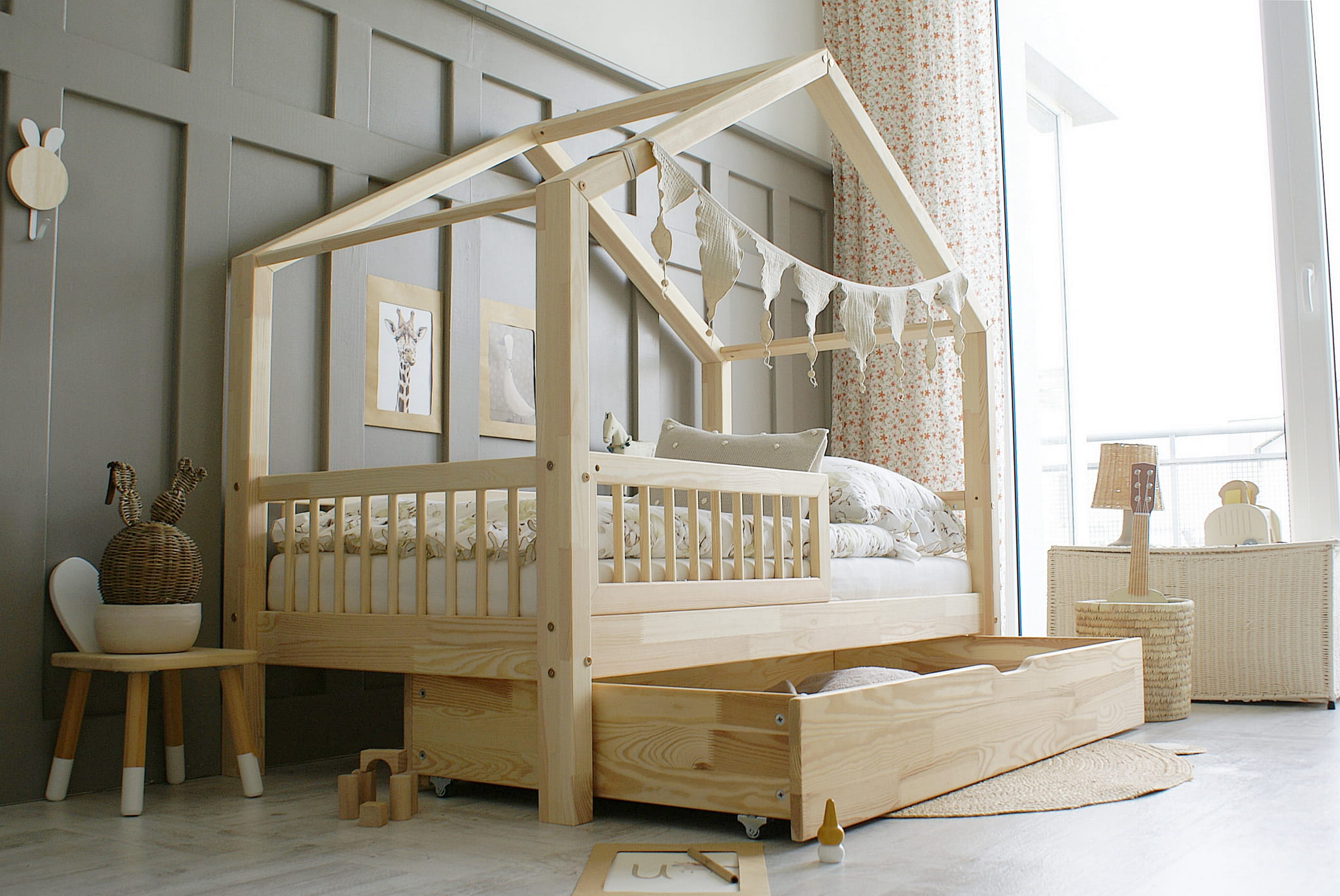 40hb Housebed PLUS with rung rails με συρτάρι / δεύτερο κρεβάτι - Image 2