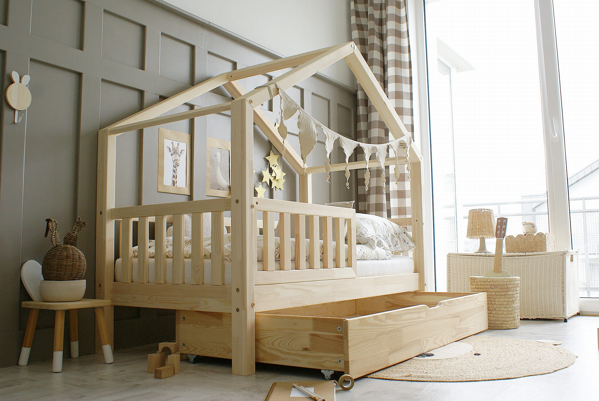 8-4 Housebed Plus with fence rail με συρτάρι / δεύτερο κρεβάτι - Image 2