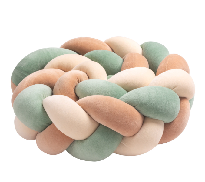 Savannah mix 2 Πάντα πλεξούδα τριπλή χειροποίητη Velvet 200x18εκ ecru-olive-caramel - Image 3