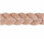 Πάντα πλεξούδα τριπλή χειροποίητη Velvet 200x18εκ warm beige - Image 2