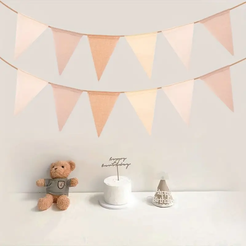 simaiakia diakosmitika Σημαιάκια Μπεζ Λευκά από λινάτσα - Image 4