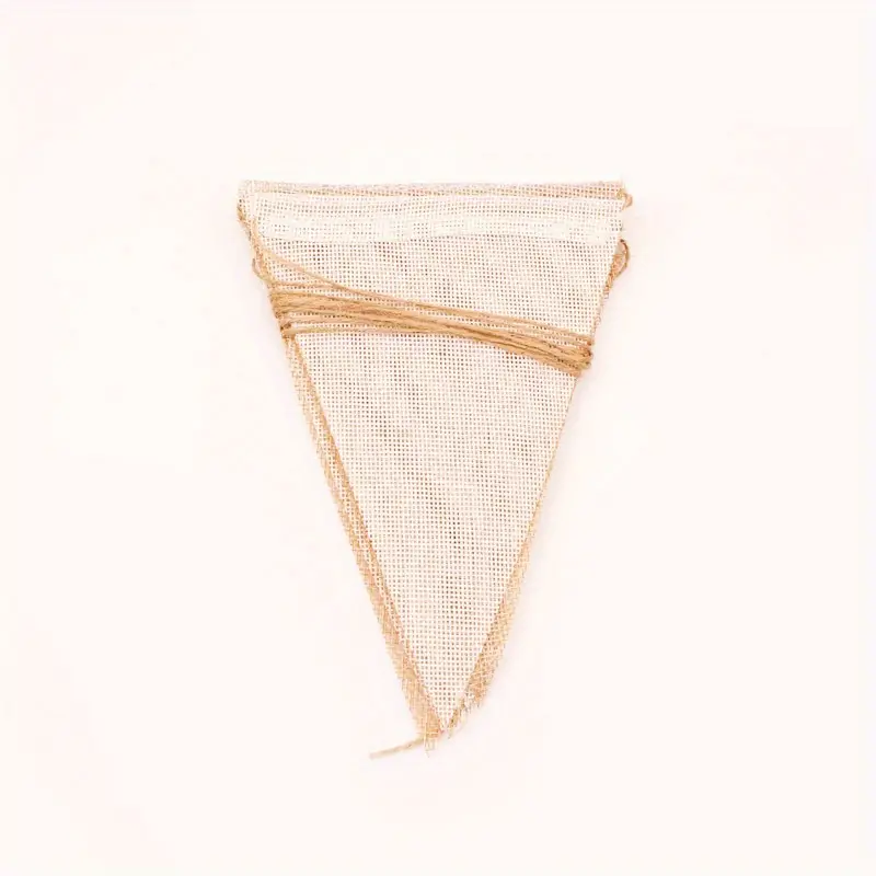 simaiakia diakosmitika girlanta mpez Σημαιάκια Μπεζ Λευκά από λινάτσα - Image 2