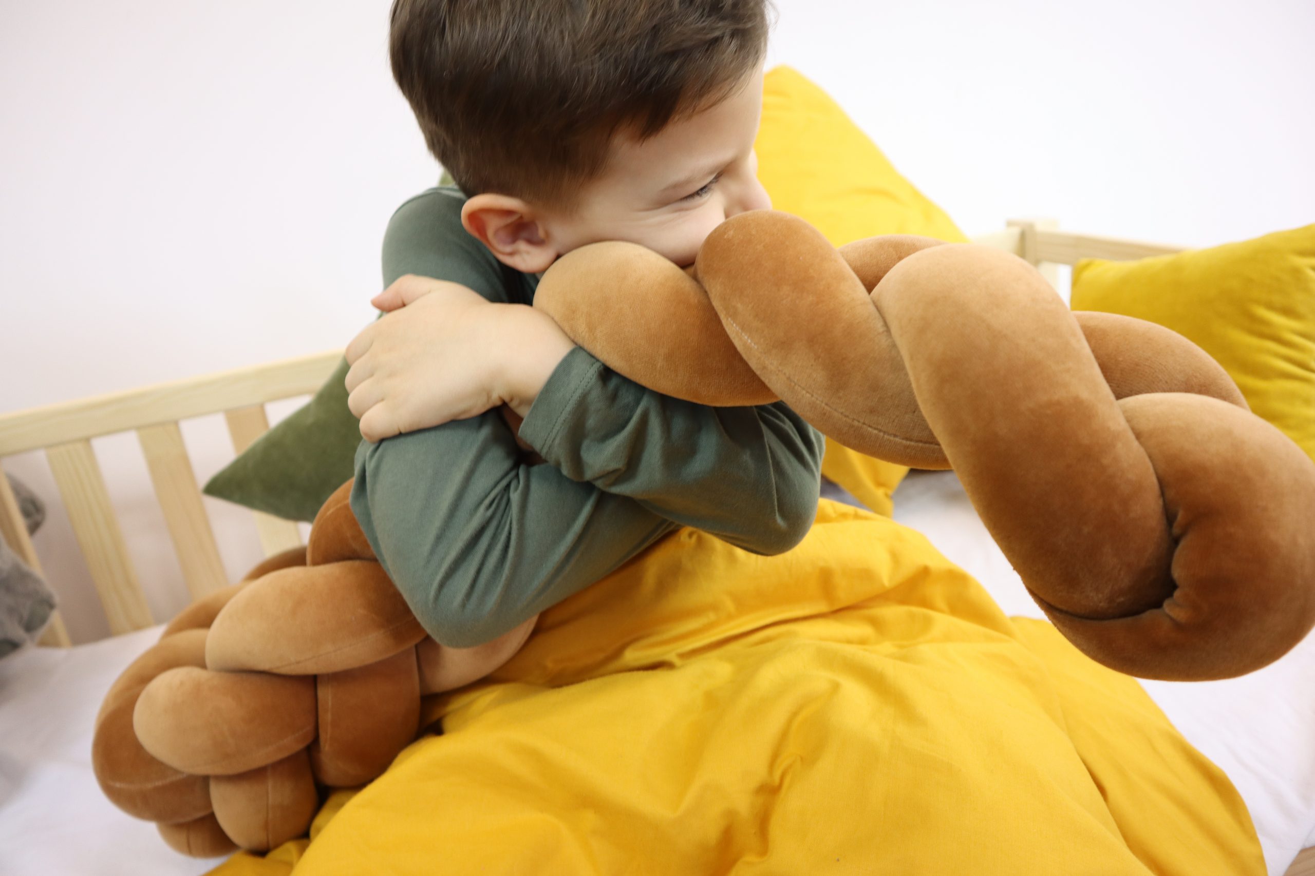 IMG_0583-scaled Πάντα πλεξούδα τριπλή χειροποίητη Velvet 200x14εκ Cinnamon - Image 6