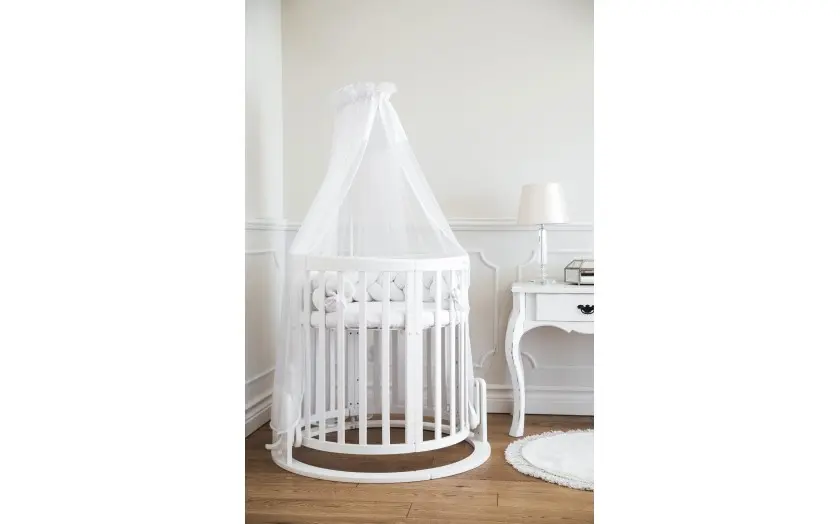 kounia 7 se 1 lefki likno Κούνια Oval 7 σε 1 White με δώρο το στρώμα - Image 7