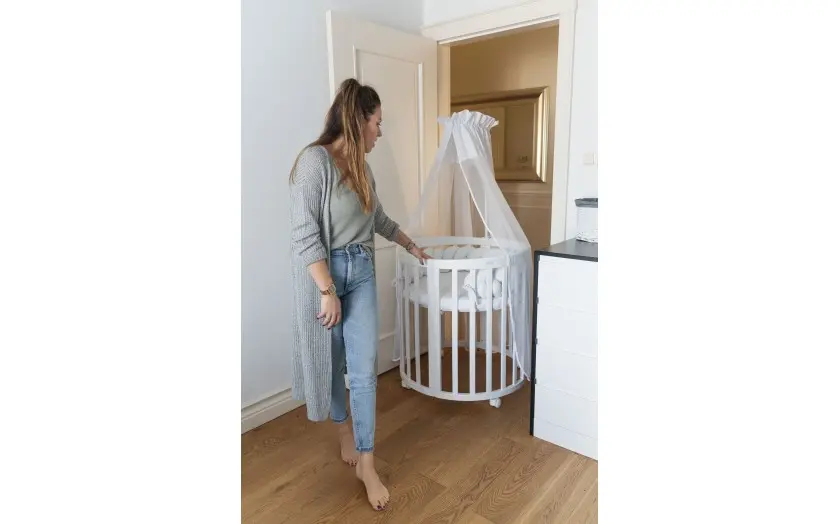 kounia 7 se 1 lefki likno Κούνια Oval 7 σε 1 White με δώρο το στρώμα - Image 6