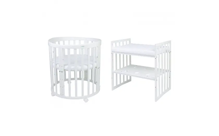 kounia 7 se 1 lefki allaksiera Κούνια Oval 7 σε 1 White με δώρο το στρώμα - Image 4