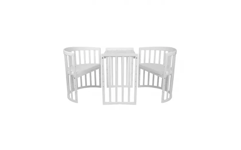 kounia 7 se 1 lefki Κούνια Oval 7 σε 1 White με δώρο το στρώμα - Image 2