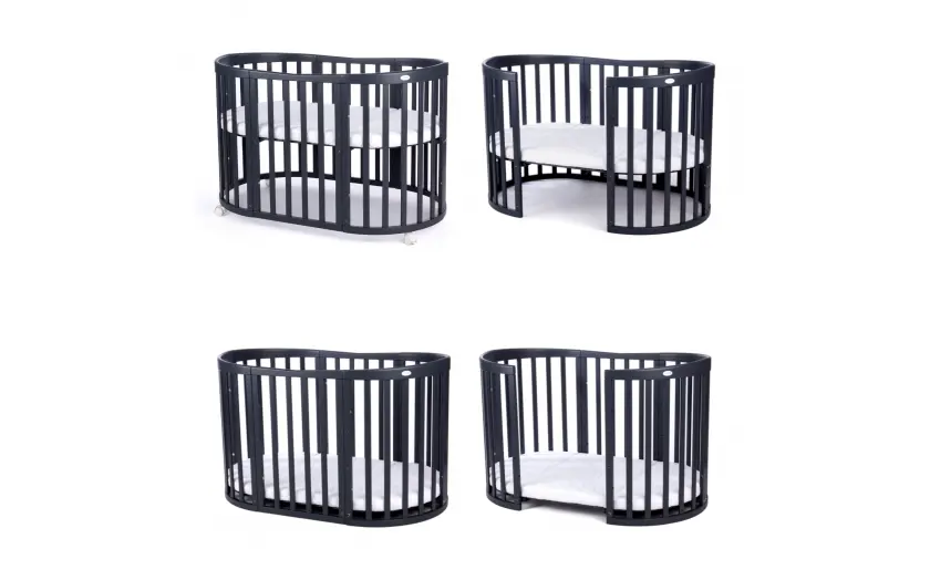 kounia 7 se 1 Graphite Κούνια Oval 7 σε 1 Graphite με δώρο το στρώμα - Image 3