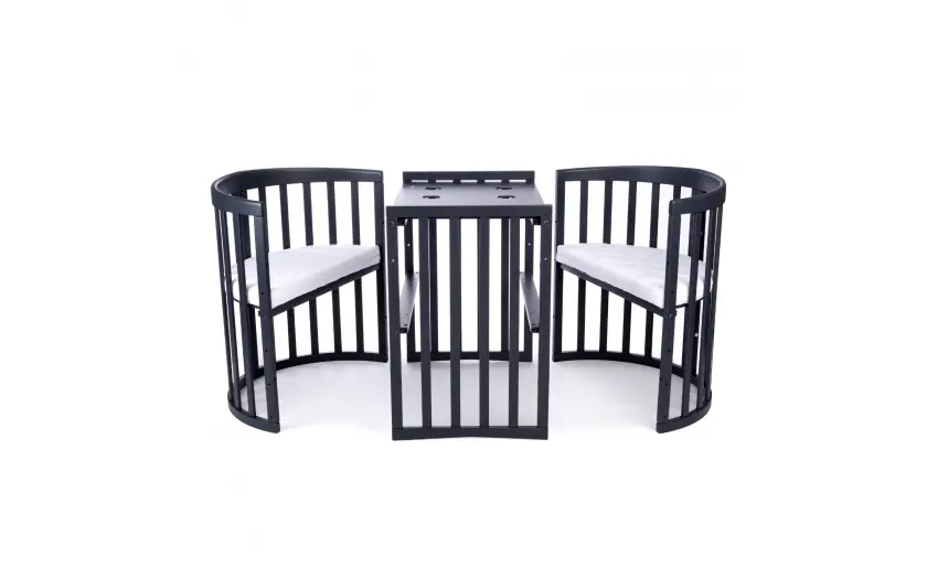 kounia 7 se 1 Graphite karekles trapezi Κούνια Oval 7 σε 1 Graphite με δώρο το στρώμα - Image 2