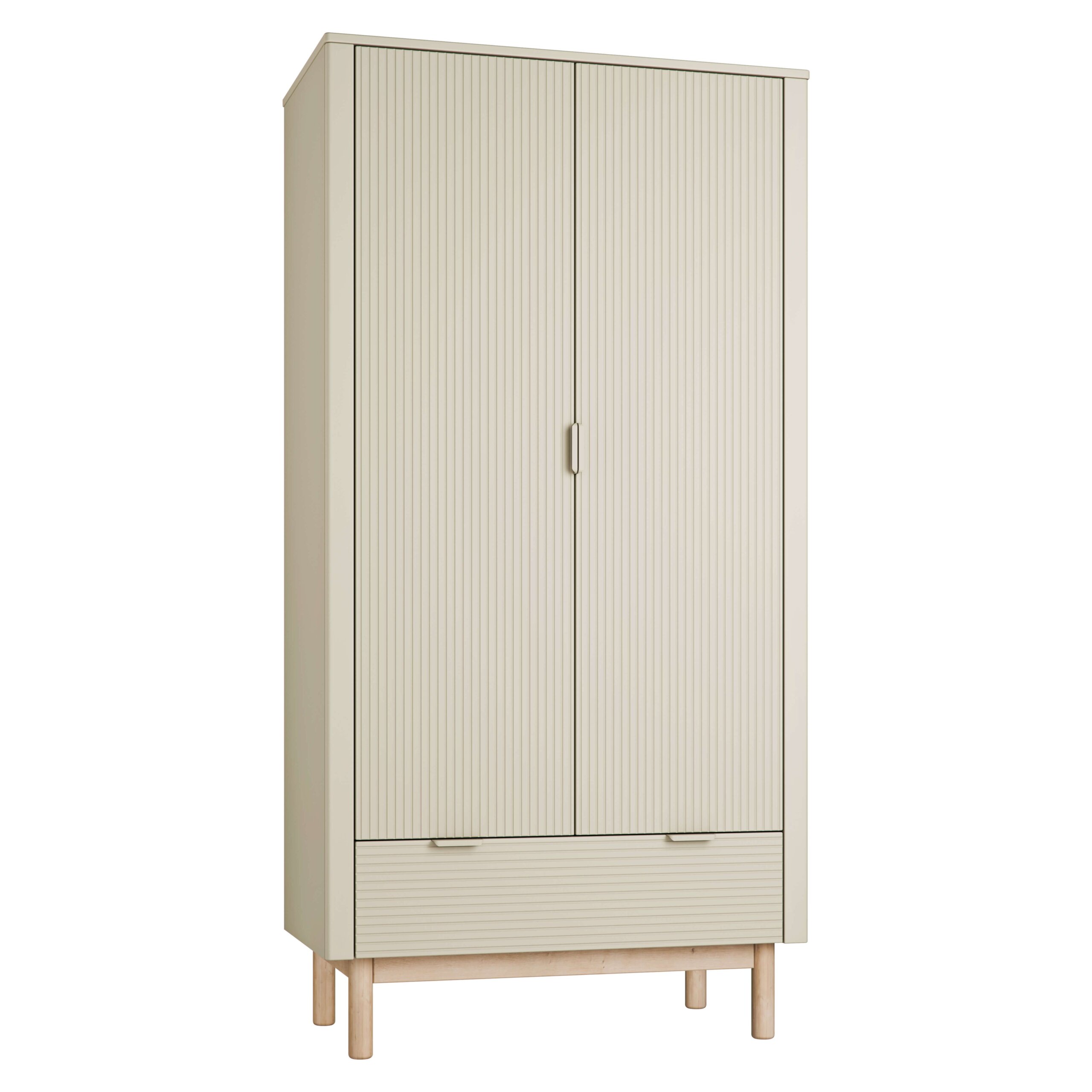white-Miloo_2door-wardrobe_champagne_1-scaled Δίφυλλη ντουλάπα Miloo Σαμπανιζέ - Image 1
