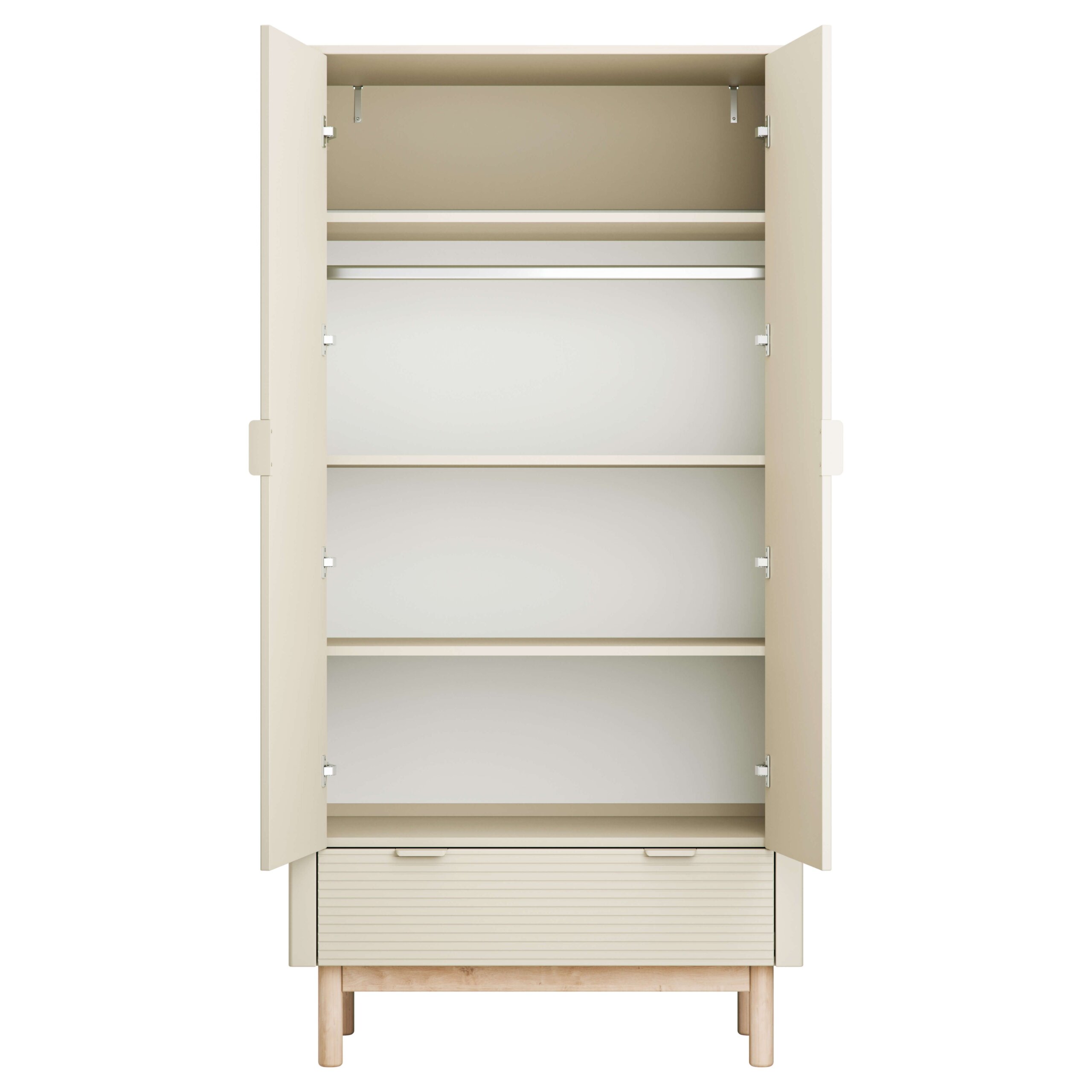 white-Miloo_2door-wardrobe_champagne_3-scaled Δίφυλλη ντουλάπα Miloo Λευκή - Image 3