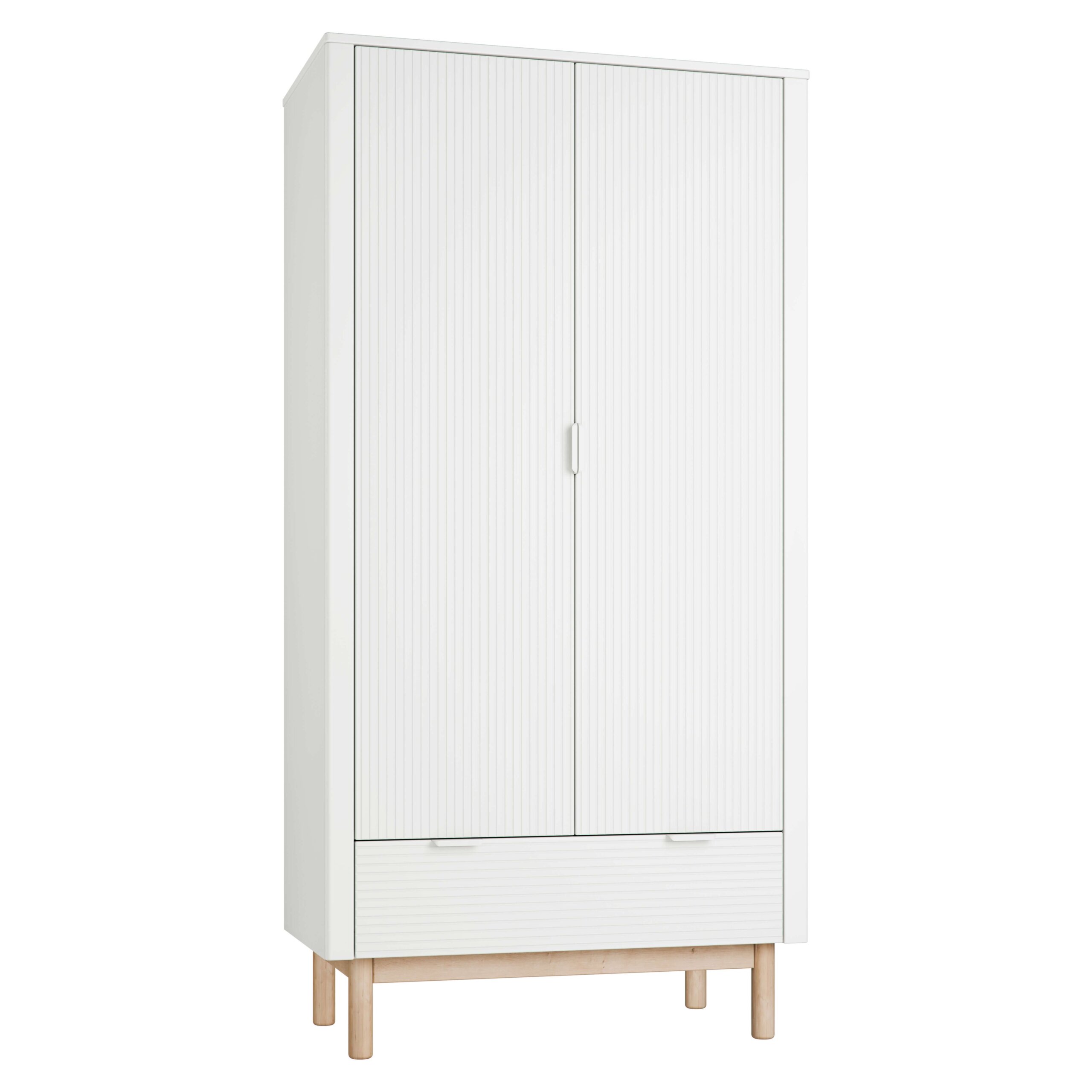 white-Miloo_2door-wardrobe_white_1-scaled Δίφυλλη ντουλάπα Miloo Λευκή - Image 1